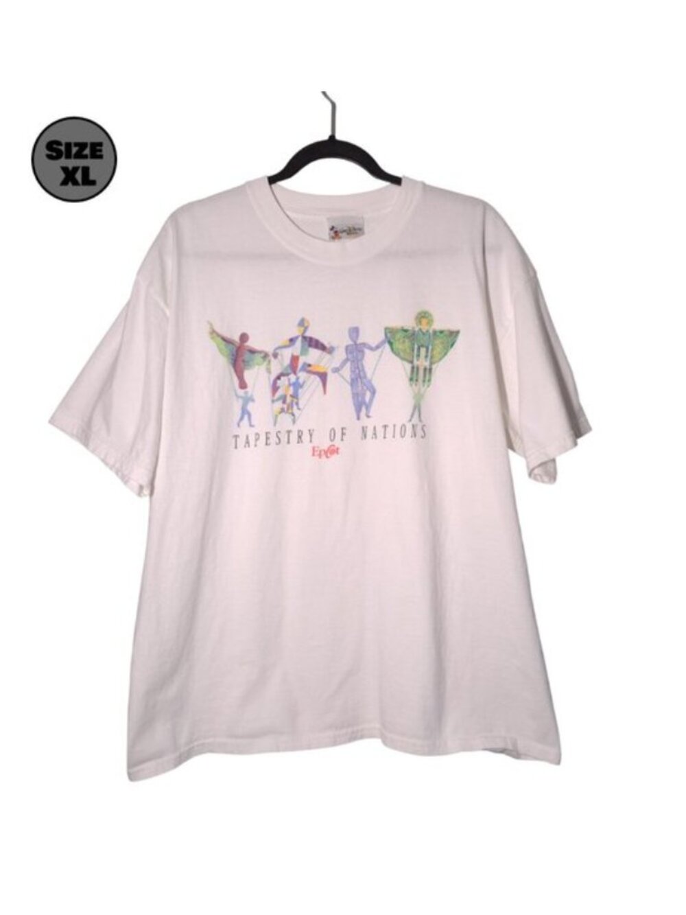 Walt Disney World: Epcot Tapestry of Nations USED Shirt (FADING, XL, White, Y2K)